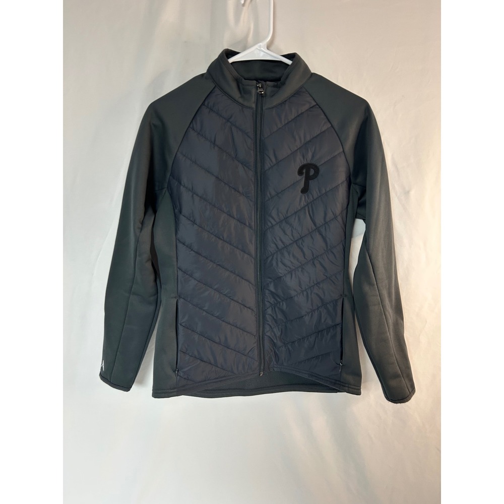 Antigua Philadelphia Phillies MLB Hybrid Quilted Full Zip Jacket Gray Womens S - Picture 8 of 15